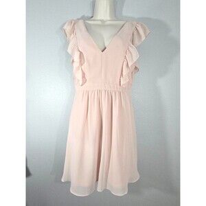 BCBG Generation LIght pink Flounce sleeve fit & flare dress Size 4 Homecoming BD